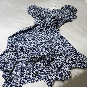 Max Studio Navy and White Floral Dress